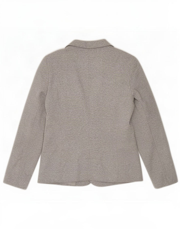 Zara Womens 1 Button Blazer Jacket UK 14 Large Grey Viscose