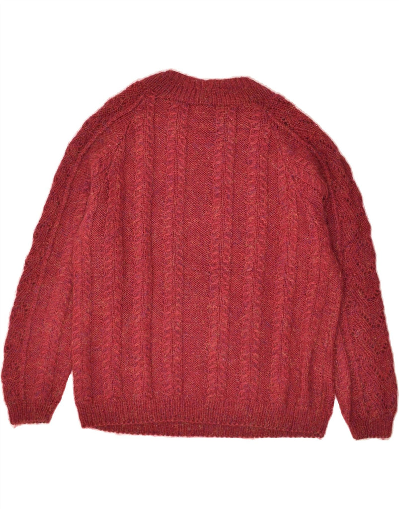 VINTAGE Womens Crew Neck Jumper Sweater UK 14 Large Maroon | Vintage Vintage | Thrift | Second-Hand Vintage | Used Clothing | Messina Hembry 