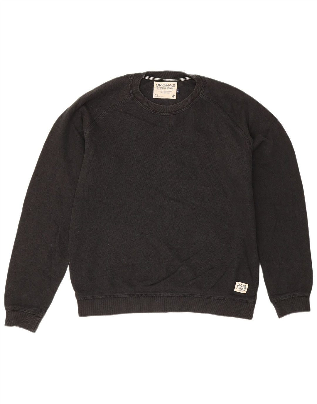Jack & Jones Mens Sweatshirt Jumper Large Black Cotton