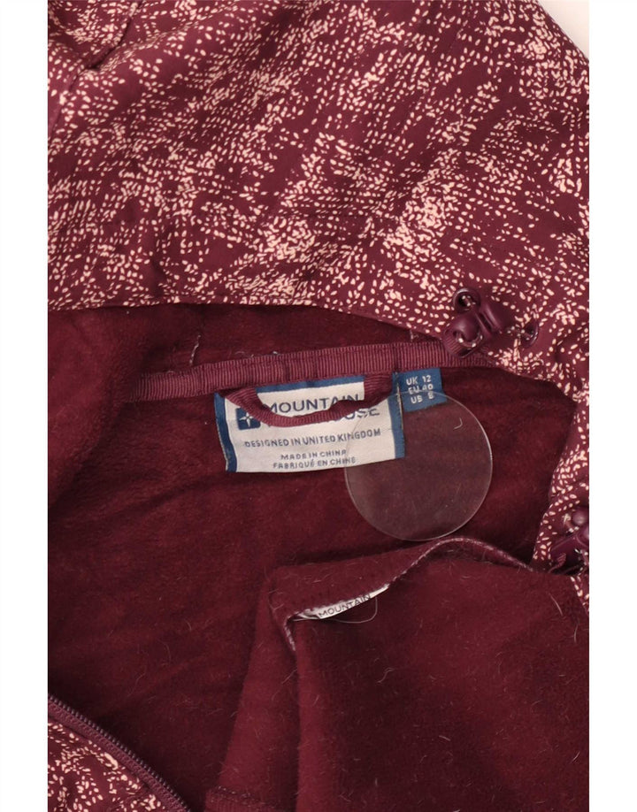 Mountain Warehouse Womens Windbreaker Jacket UK 12 Medium Burgundy Flecked