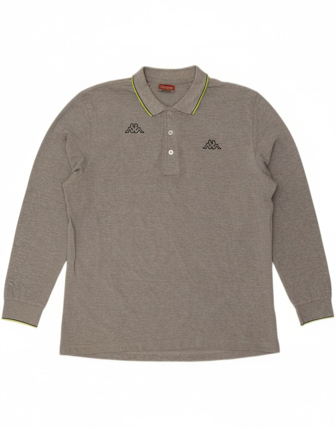KAPPA Mens Long Sleeve Polo Shirt XL Grey Vintage Kappa and Second-Hand Kappa from Messina Hembry 
