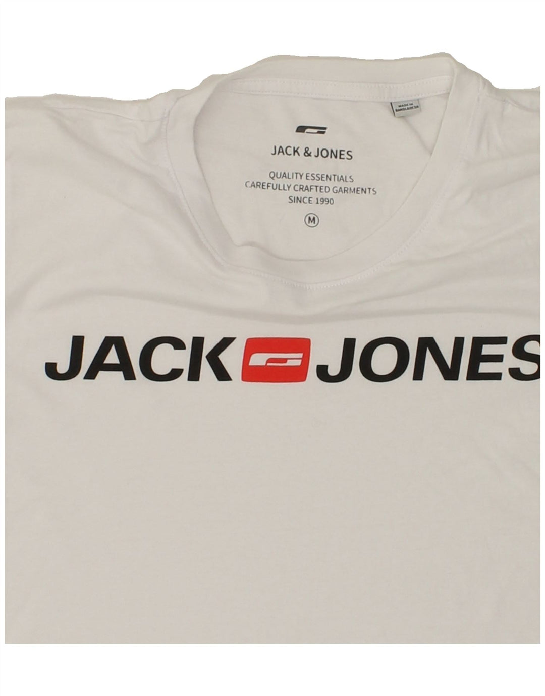 JACK & JONES Mens Graphic T-Shirt Top Medium White Cotton Vintage Jack & Jones and Second-Hand Jack & Jones from Messina Hembry 