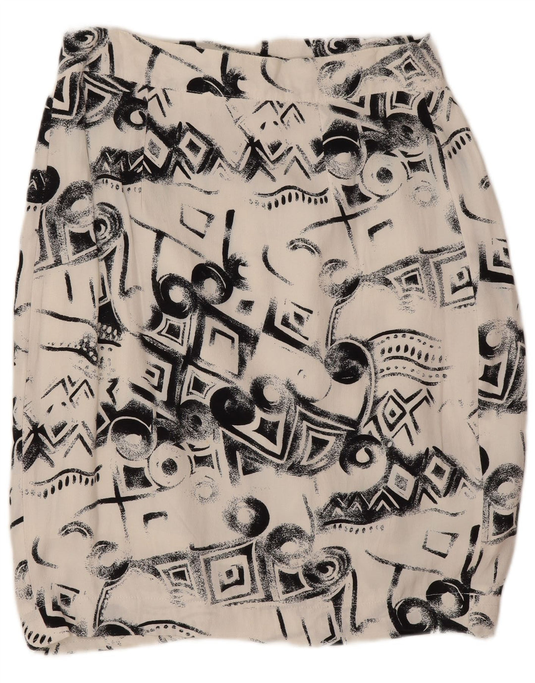 Vintage Womens Wrap Skirt IT 44 Medium W26 White Geometric Viscose