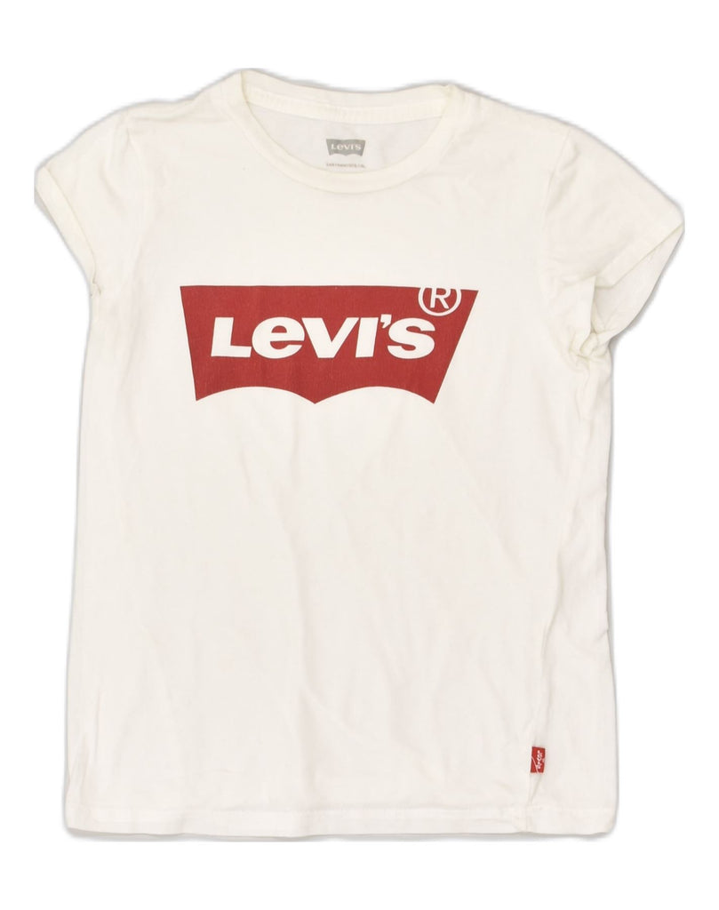 LEVI'S Girls Graphic T-Shirt Top 7-8 Years White Cotton | Vintage Levi's | Thrift | Second-Hand Levi's | Used Clothing | Messina Hembry 