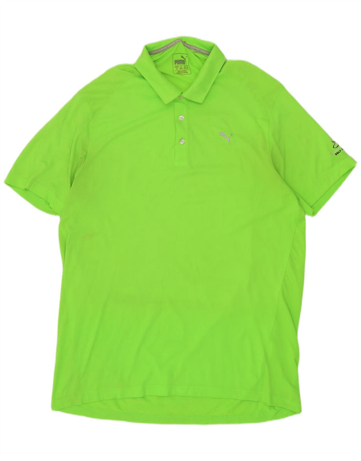 PUMA Mens Polo Shirt XL Green Polyester