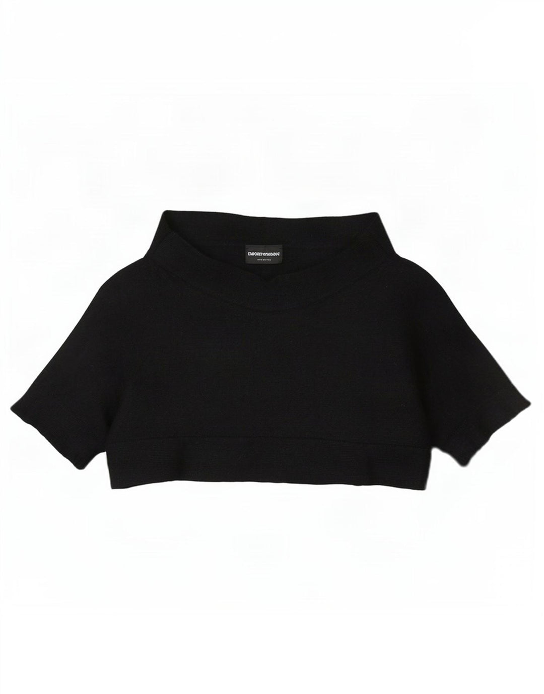 Emporio Armani Womens Crop Top EU 38 Medium Black