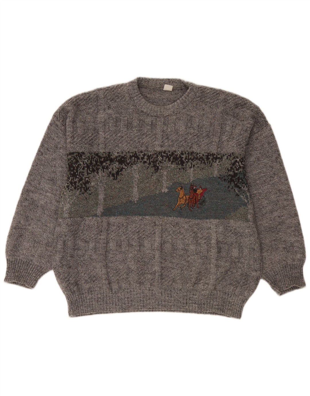 Vintage Mens Crew Neck Jumper Sweater XL Grey