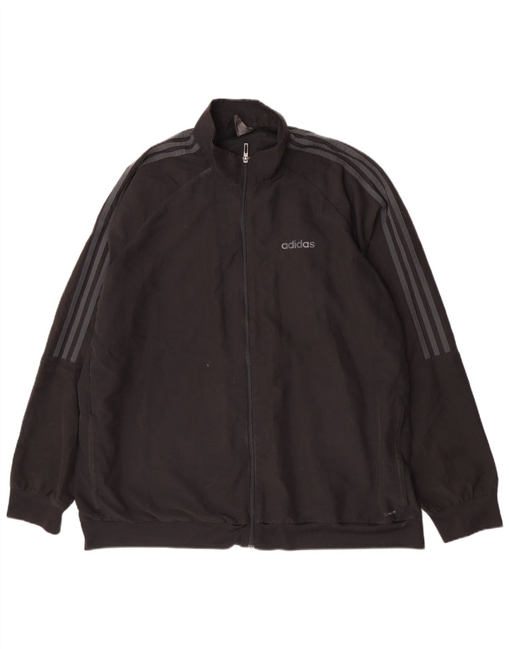 Adidas Mens Tracksuit Top Jacket 2XL Black Polyester Sports