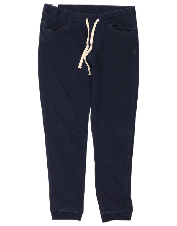 Benetton Mens Joggers Casual Trousers IT 48 Medium W34 L27 Navy Blue Cotton