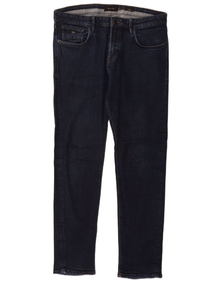 MASSIMO DUTTI Womens Slim Jeans EU 42 Large W32 L30 Navy Blue Cotton