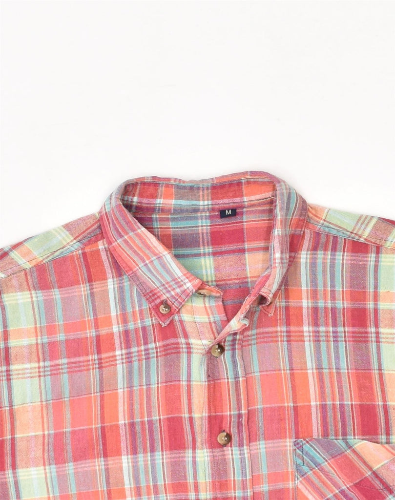 VINTAGE Mens Short Sleeve Shirt Medium Multicoloured Check Cotton | Vintage Vintage | Thrift | Second-Hand Vintage | Used Clothing | Messina Hembry 