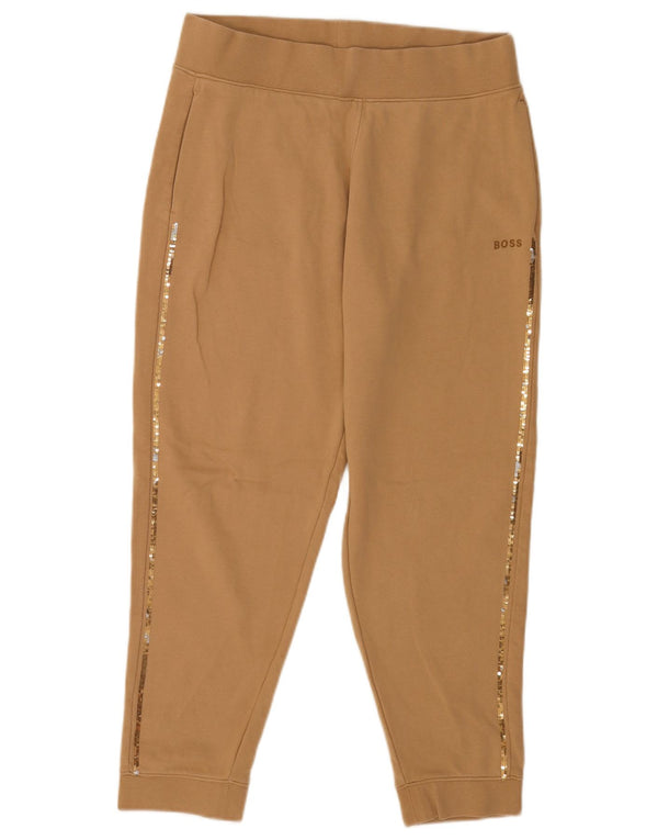 Hugo Boss Womens Joggers Capri Trousers UK 16 Large  Brown Cotton