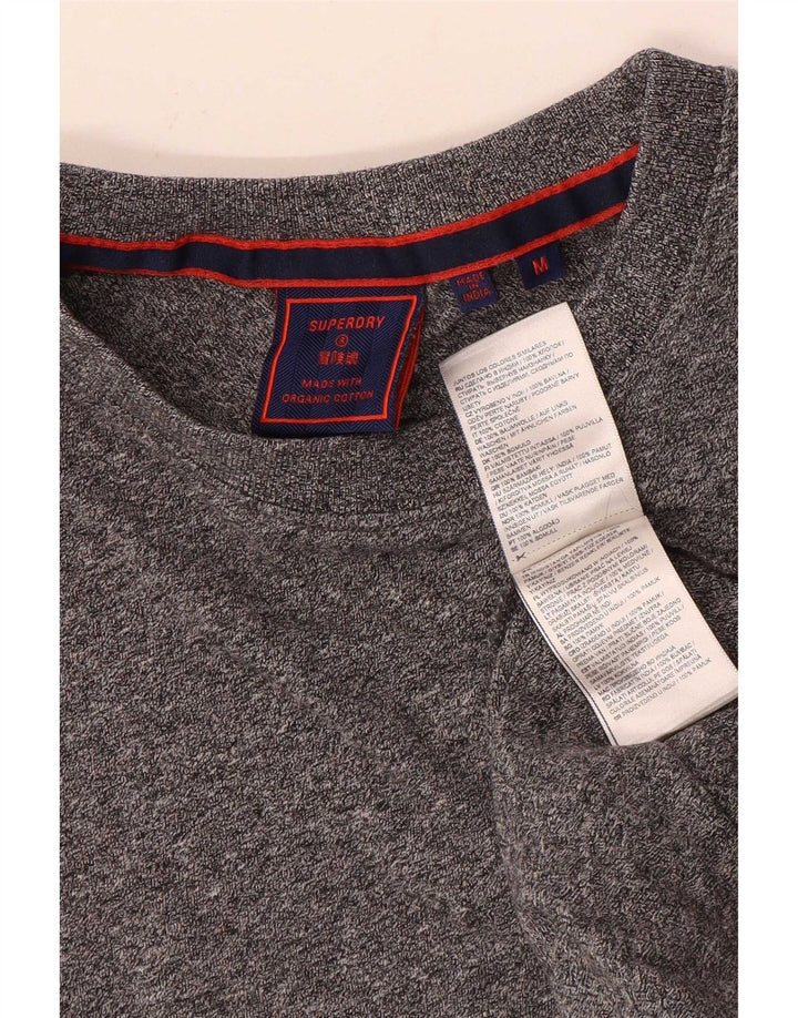 Superdry Mens T-Shirt Top Medium Grey Flecked Cotton