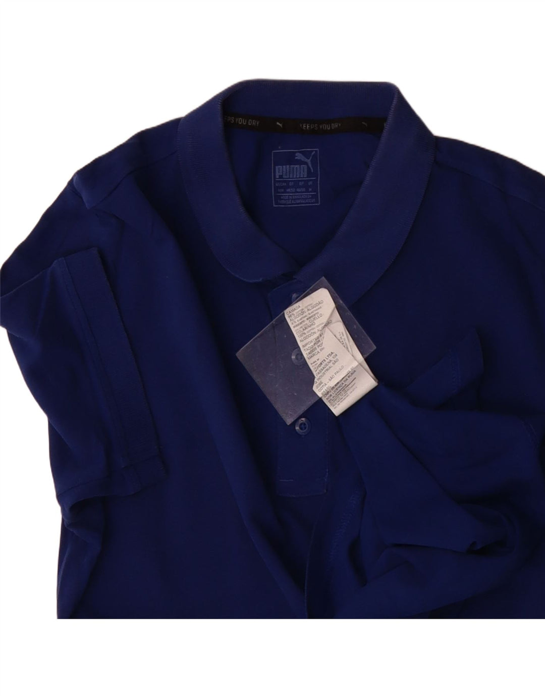 PUMA Mens Polo Shirt Medium Blue Cotton Vintage Puma and Second-Hand Puma from Messina Hembry 