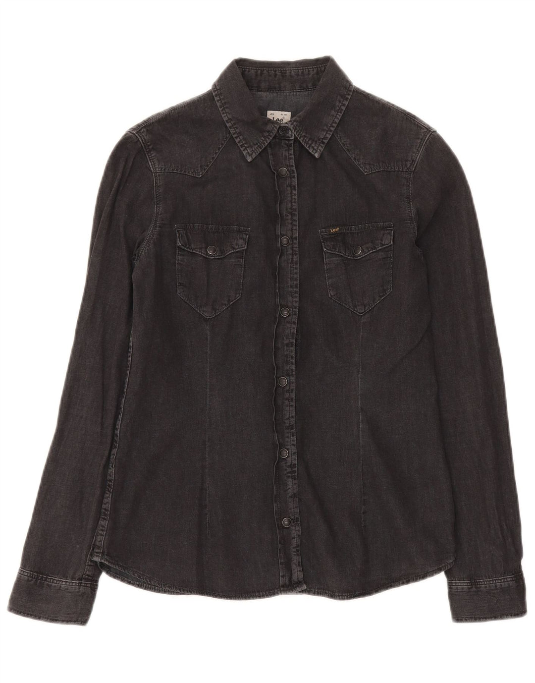 Lee Womens Denim Shirt UK 10 Small Black