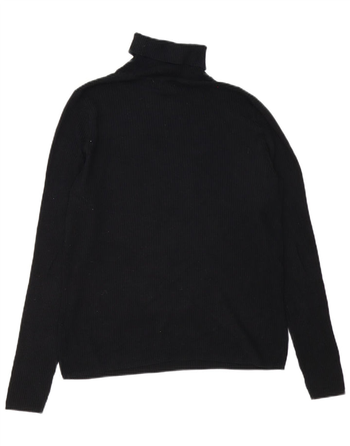 Marks & Spencer Womens Roll Neck Jumper Sweater UK 14 Medium Black Viscose