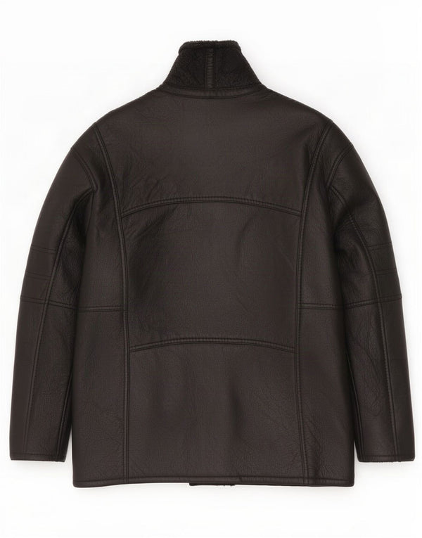 Vintage Mens Shearling Jacket IT 50 Large Black
