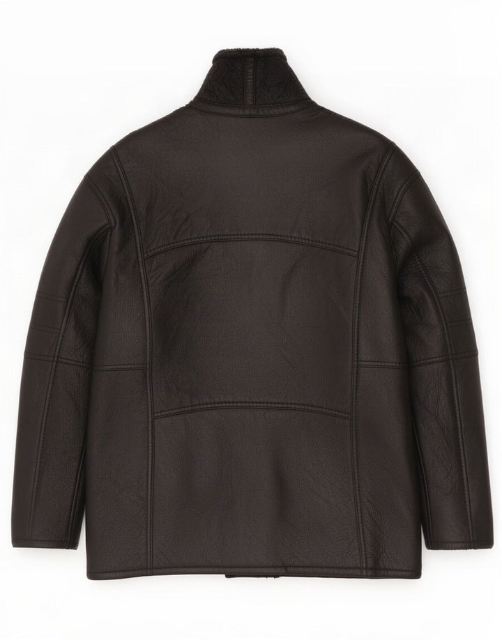 Vintage Mens Shearling Jacket IT 50 Large Black