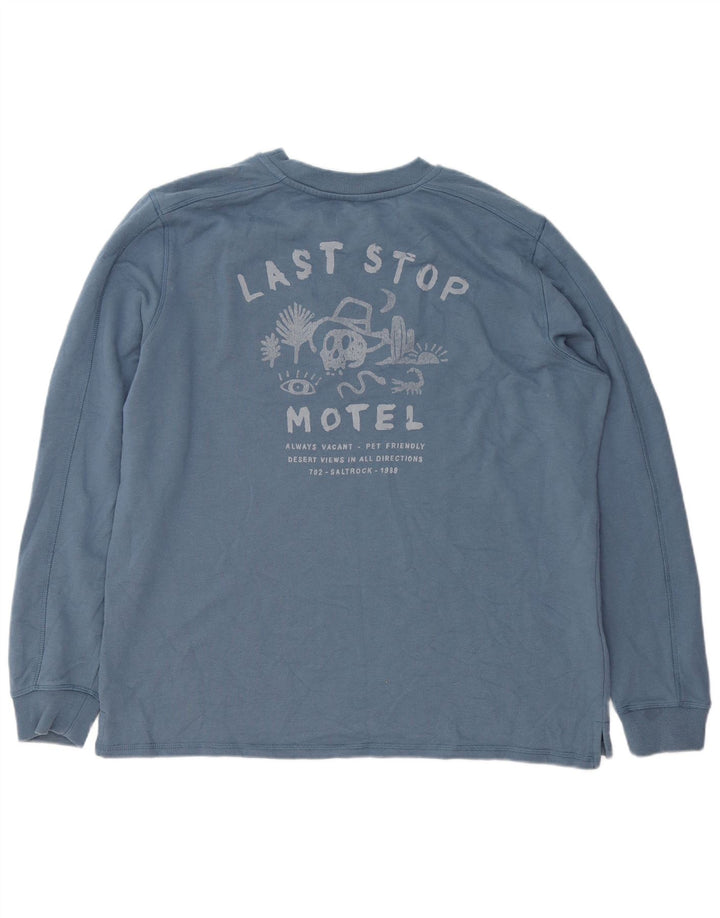 Saltrock Mens Graphic Sweatshirt Jumper 2XL Blue Cotton