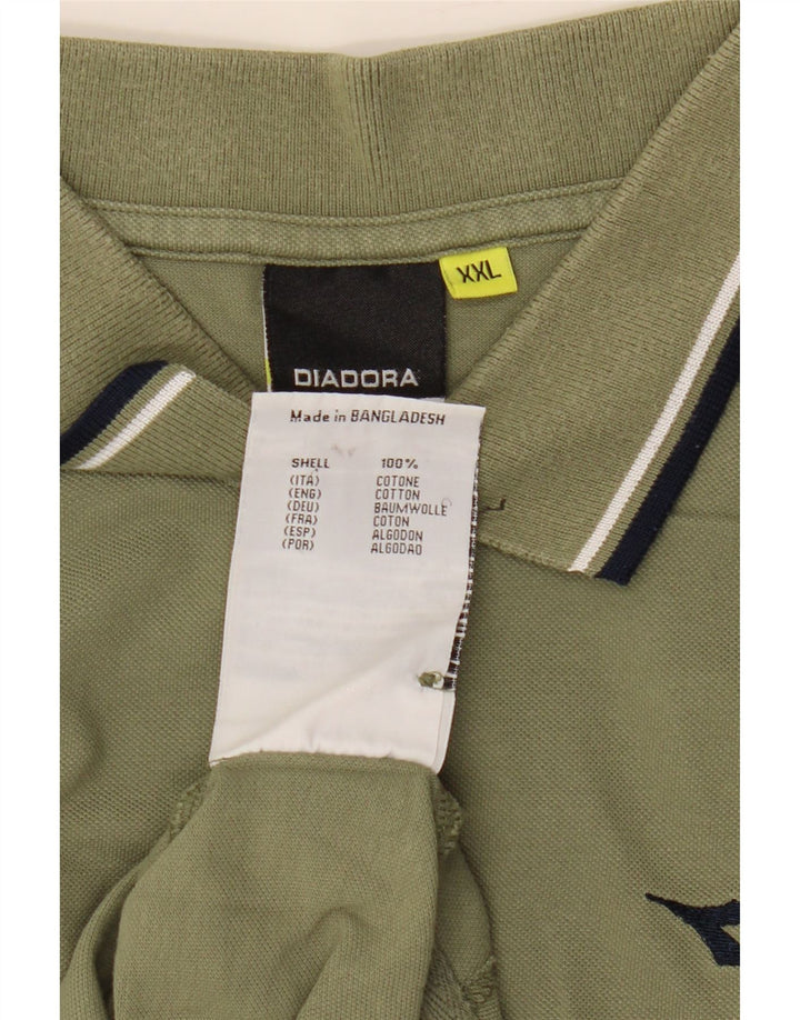 Diadora Mens Polo Shirt 2XL Khaki Cotton