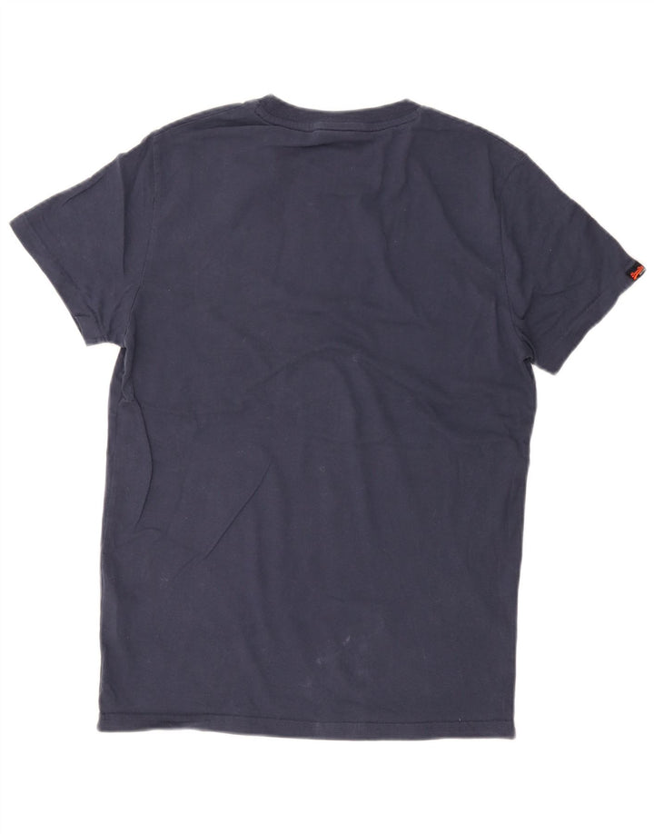 Superdry Mens T-Shirt Top Medium Navy Blue Cotton