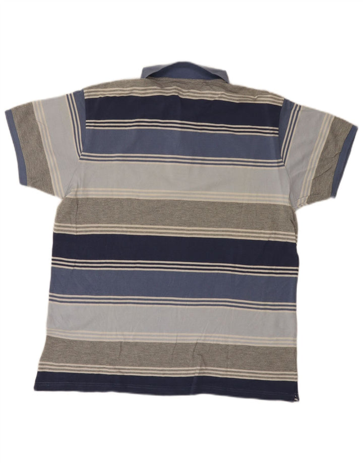 Kappa Mens Polo Shirt 2XL Blue Striped Cotton