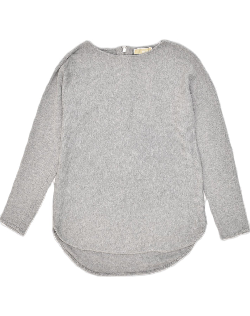 MICHAEL KORS Womens Loose Fit Crew Neck Jumper Sweater UK 10 Small Grey | Vintage Michael Kors | Thrift | Second-Hand Michael Kors | Used Clothing | Messina Hembry 