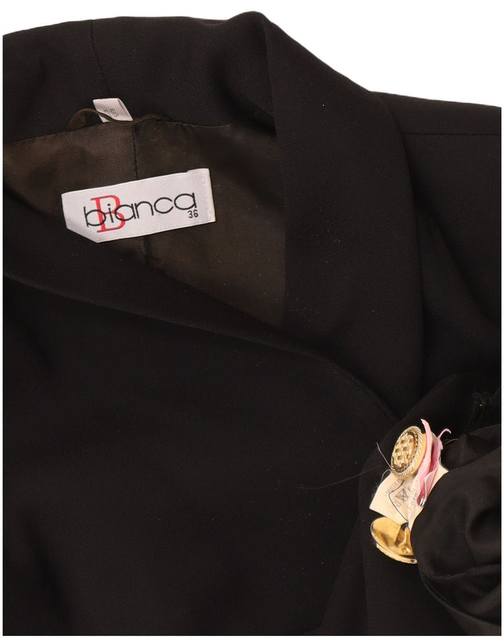 Bianca Womens Longline 1 Button Blazer Jacket EU 36 Small Black Polyester