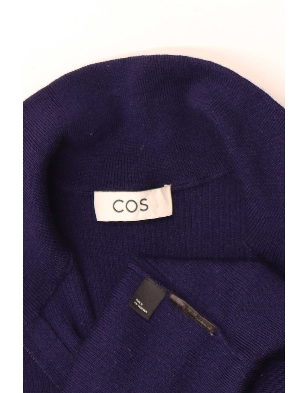 Cos Mens Cardigan Sweater Small Navy Blue Colourblock