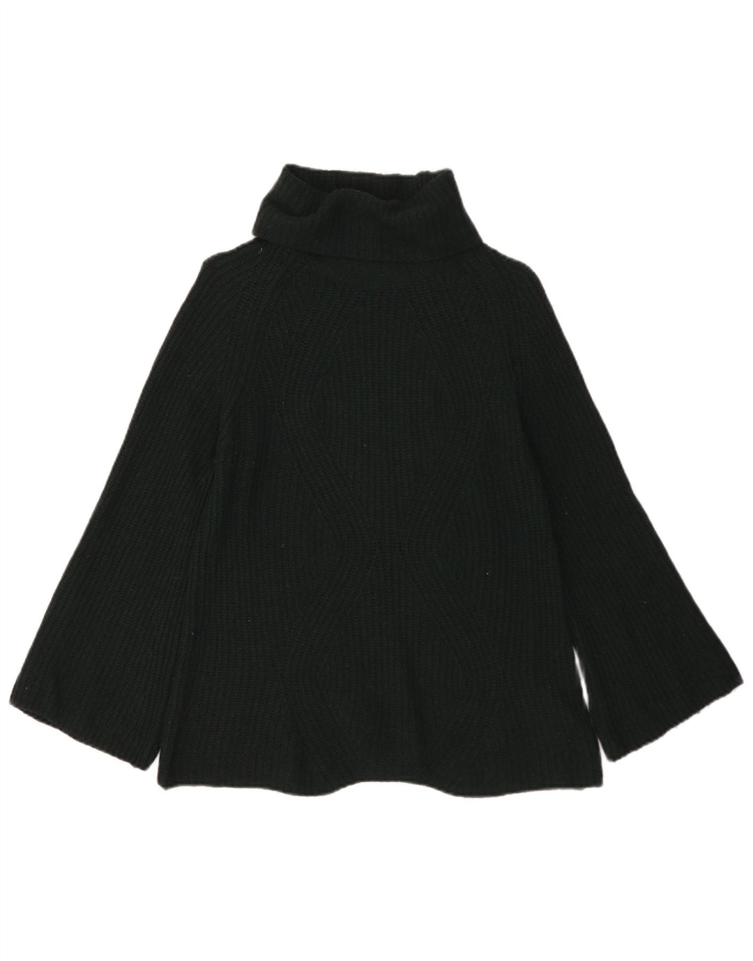 Massimo Dutti Womens Roll Neck Jumper Sweater UK 10 Small Green Wool