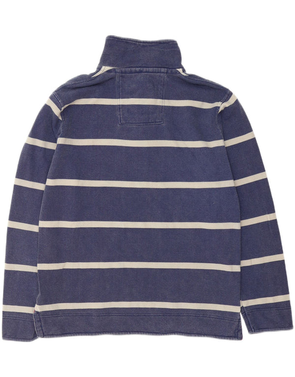 Crew Clothing Mens Zip Neck Sweatshirt Jumper Small Navy Blue Striped