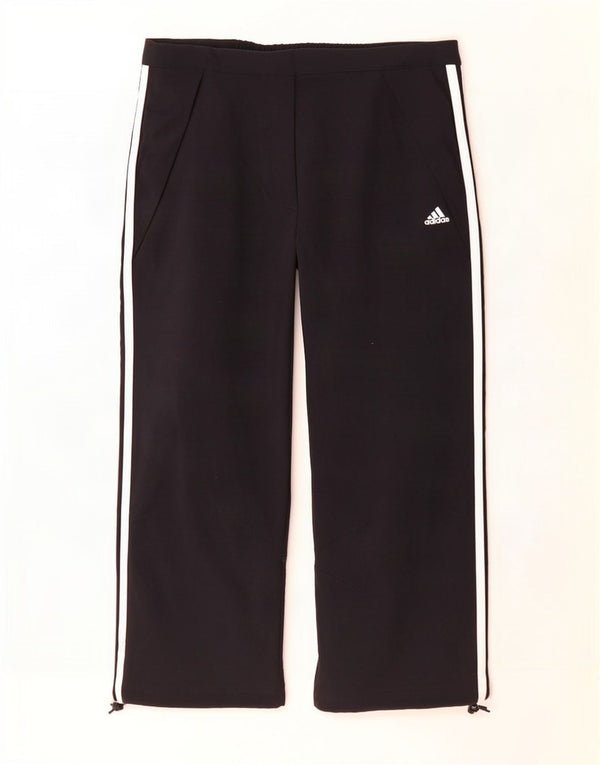 Adidas Womens Straight Capri Trousers UK 14 Large W32 L21 Black Polyester
