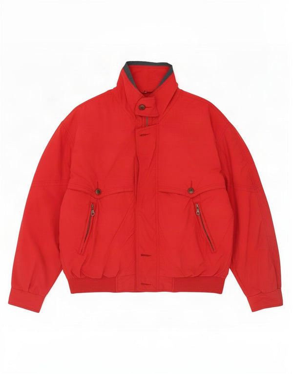 Nuova Moda Mens Bomber Jacket UK 38 Medium Red