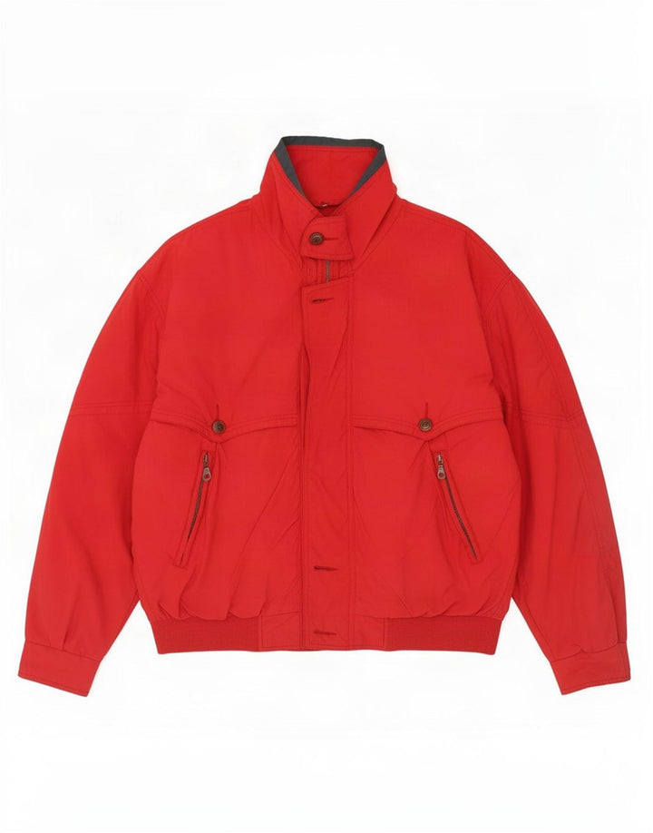 Nuova Moda Mens Bomber Jacket UK 38 Medium Red