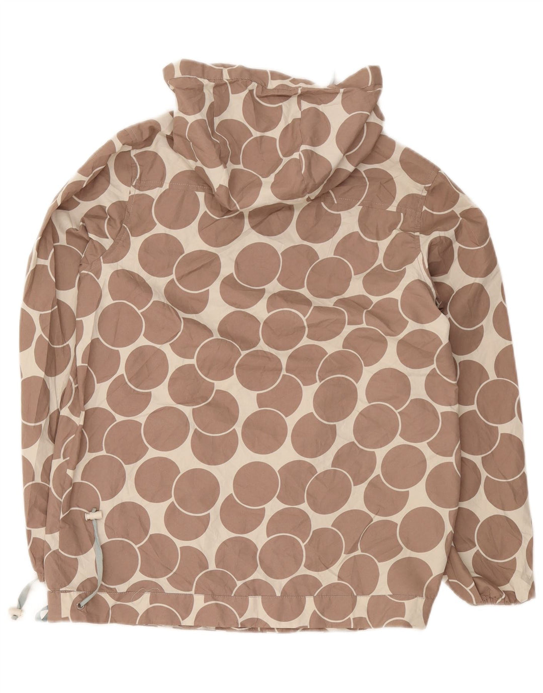 Boden Womens Hooded Pullover Rain Jacket UK 12 Medium Brown Geometric