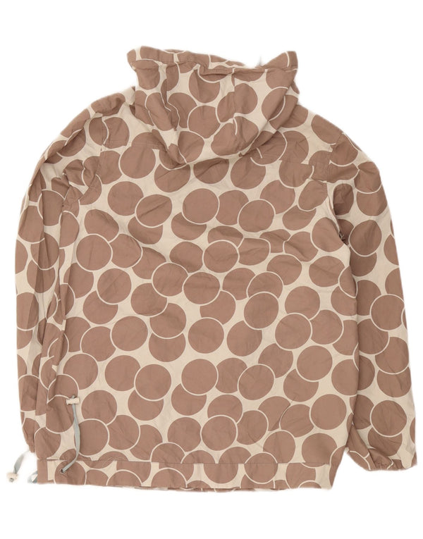 Boden Womens Hooded Pullover Rain Jacket UK 12 Medium Brown Geometric