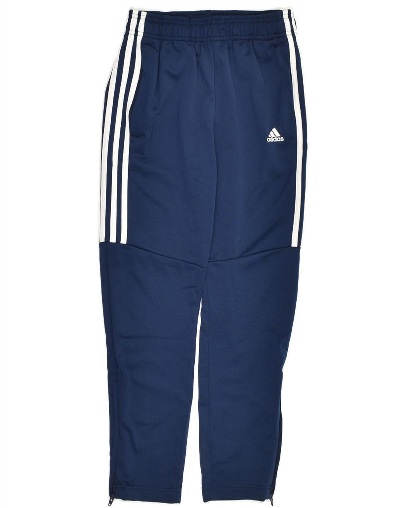 ADIDAS Boys Tracksuit Trousers 9-10 Years Navy Blue Polyester | Vintage Adidas | Thrift | Second-Hand Adidas | Used Clothing | Messina Hembry 