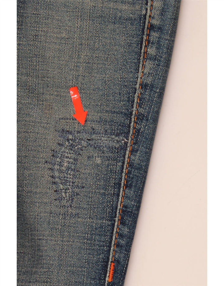 TRUE RELIGION Womens Straight Jeans W24 L32 Navy Blue Cotton
