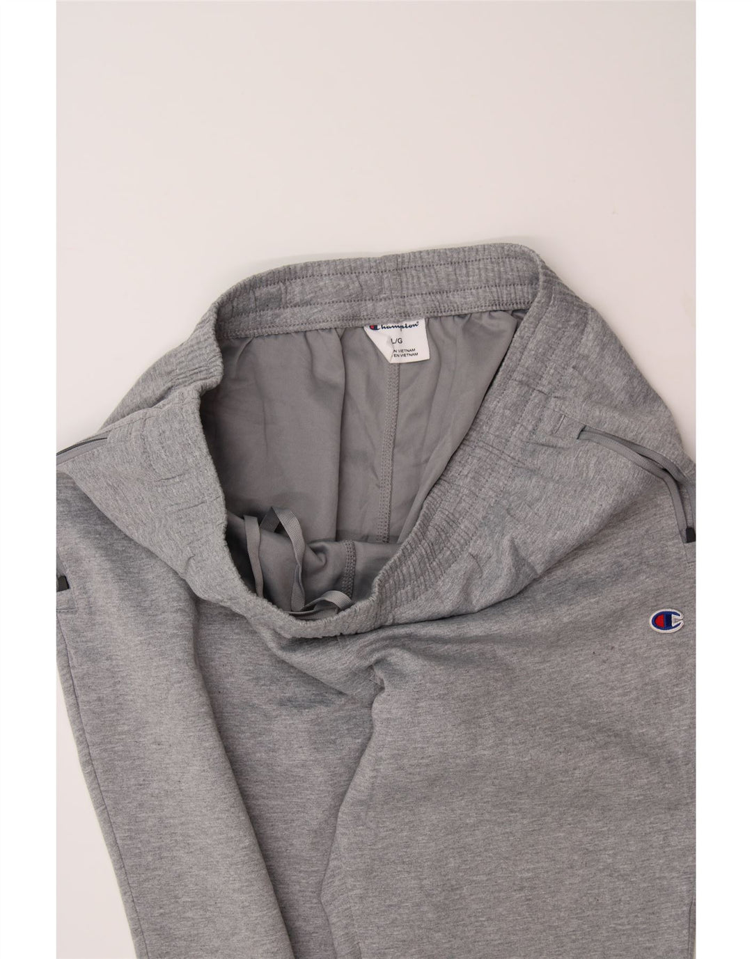 CHAMPION Mens Tracksuit Trousers Joggers Large  Grey Polyester Vintage Champion and Second-Hand Champion from Messina Hembry 