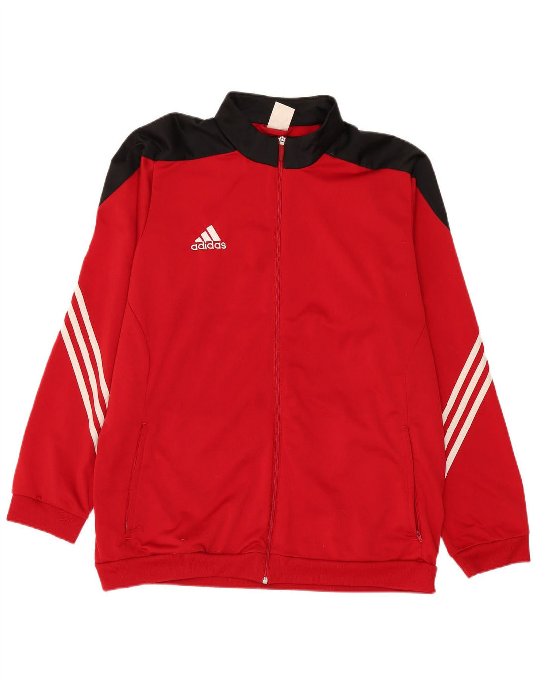 Adidas Mens Tracksuit Top Jacket 2XL Red Colourblock Polyester