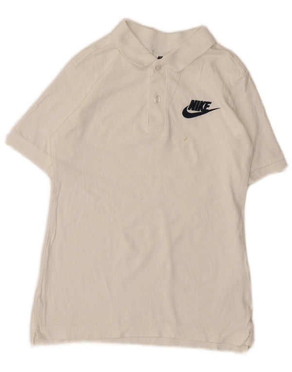 Nike Boys Polo Shirt 10-11 Years Medium White Cotton