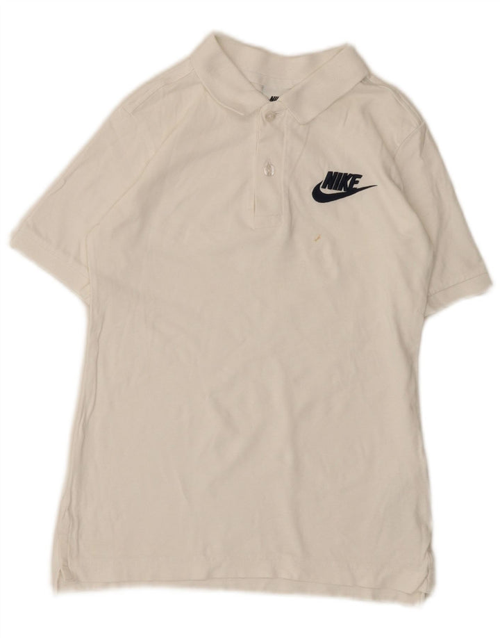 Nike Boys Polo Shirt 10-11 Years Medium White Cotton