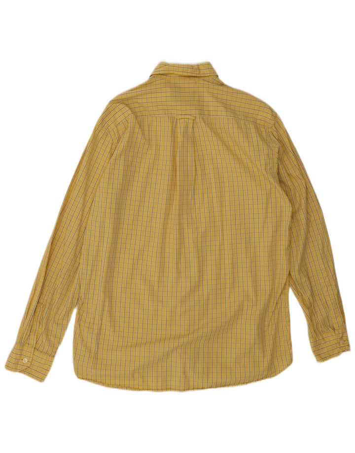 Hugo Boss Mens Shirt Medium Yellow Check