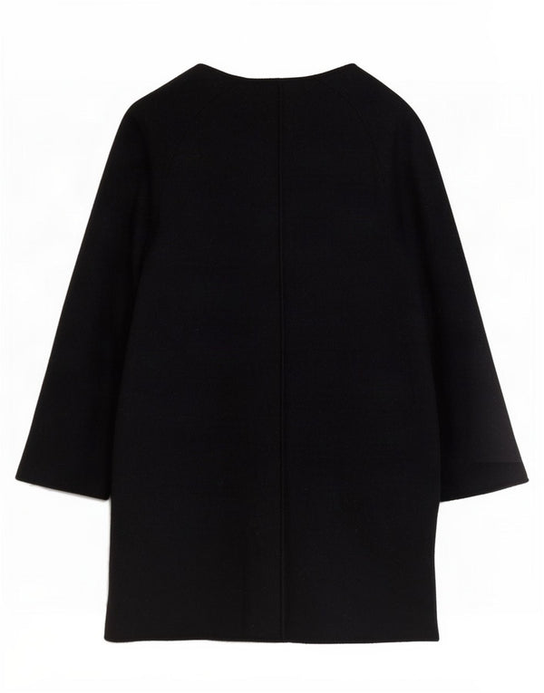 MINT VELVET Womens Open Overcoat UK 14 Large Black Polyamide