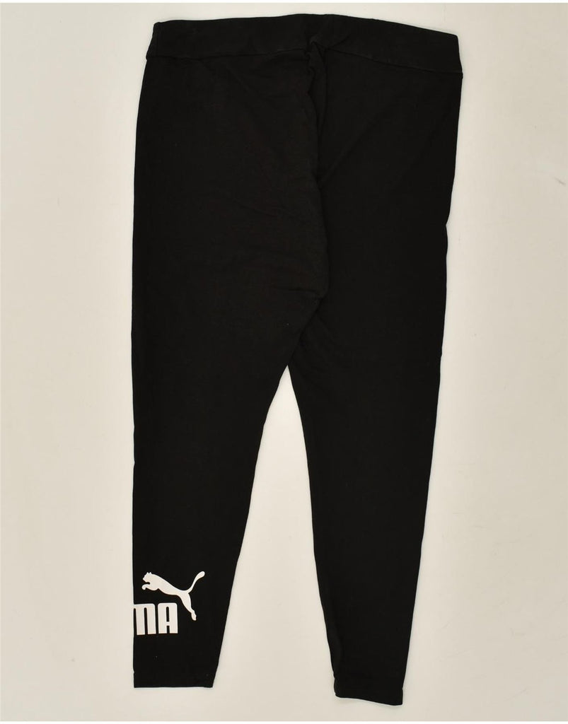 PUMA Womens Graphic Leggings UK 18 XL Black Cotton | Vintage Puma | Thrift | Second-Hand Puma | Used Clothing | Messina Hembry 