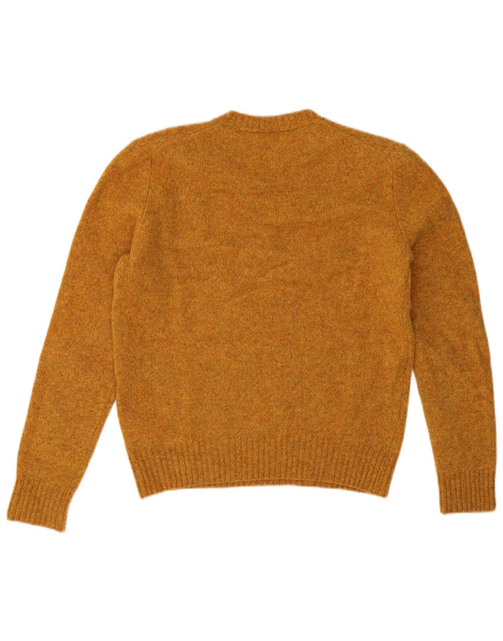 Benetton Womens Crew Neck Jumper Sweater UK 14 Medium Orange Flecked Wool