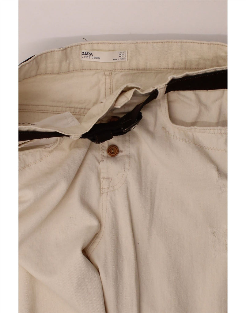 ZARA Womens Tapered Jeans EU 38 Small W28 L26 White Vintage Zara and Second-Hand Zara from Messina Hembry 