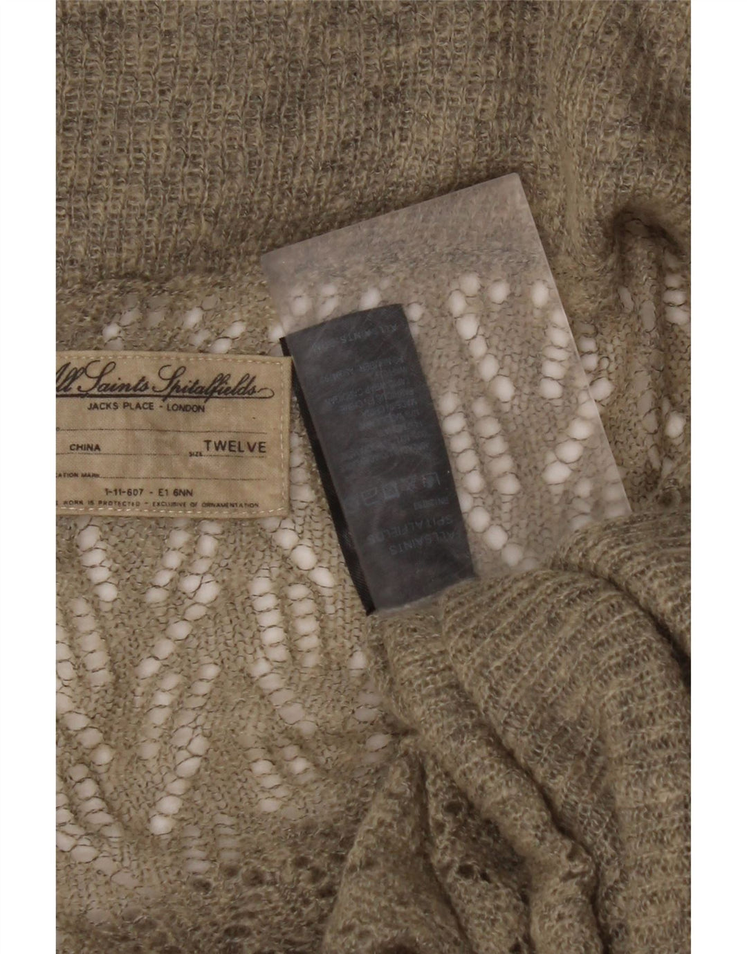 ALL SAINTS Womens Oversized Wrap Crop Cardigan Sweater Size 12 Green