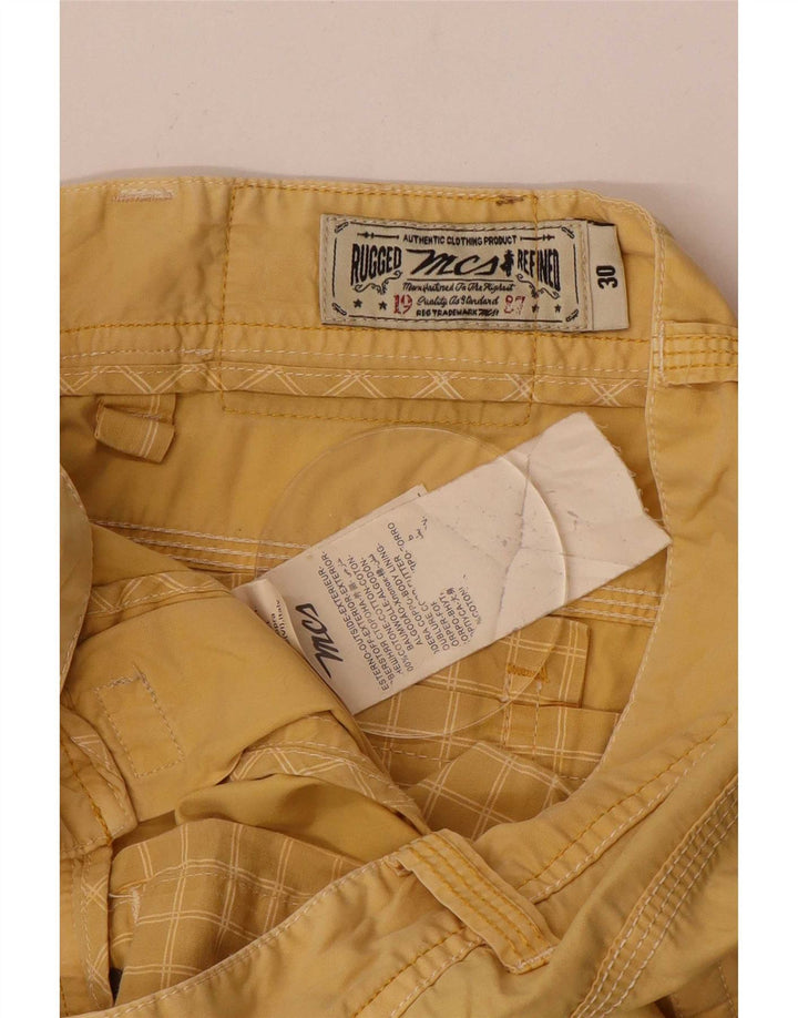 Marlboro Classics Mens Casual Shorts Medium W30 Yellow Cotton