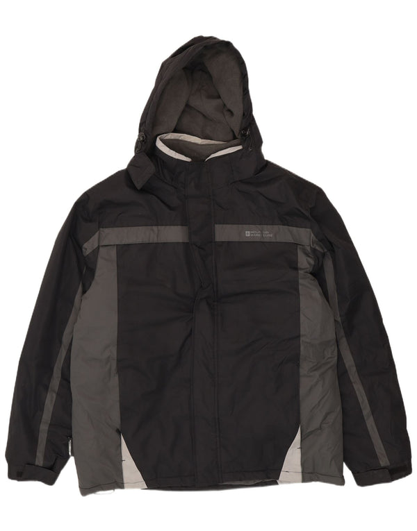 Mountain Warehouse Mens Hooded Ski Jacket UK 42 XL Black Colourblock